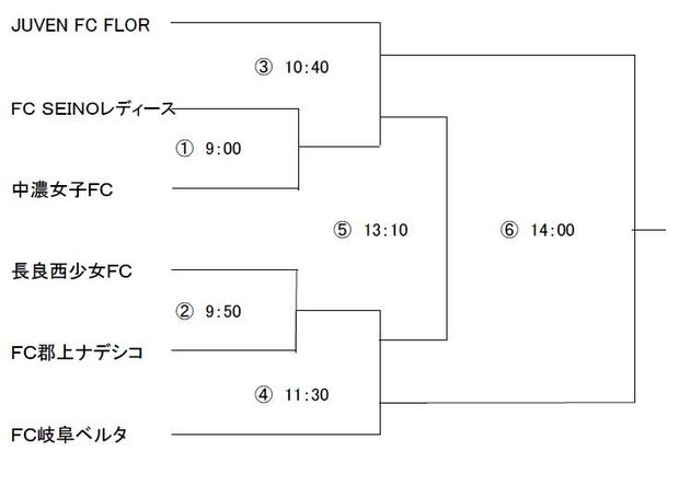 2009年岐阜県少女サッカー春季大会（11人制）組み合わせ
