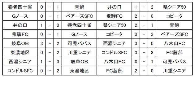2008岐阜県シニア夏季大会結果