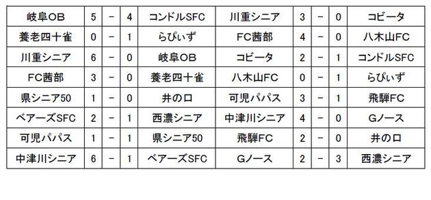 2008岐阜県シニア大会 春季大会結果